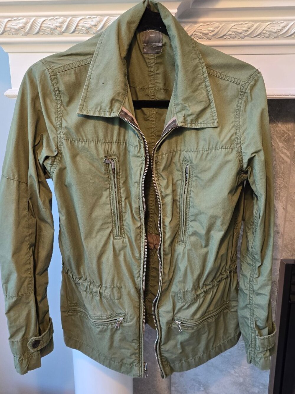Gap Dusty Olive Canvas Utility Flight Jacket, size M